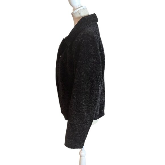 H&M Black Faux Fur Snap Front Coat - Picture 5 of 6